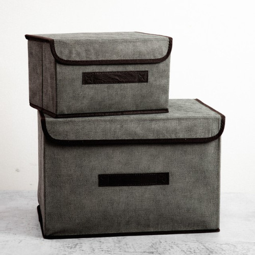 Caja de tela con tapa grande