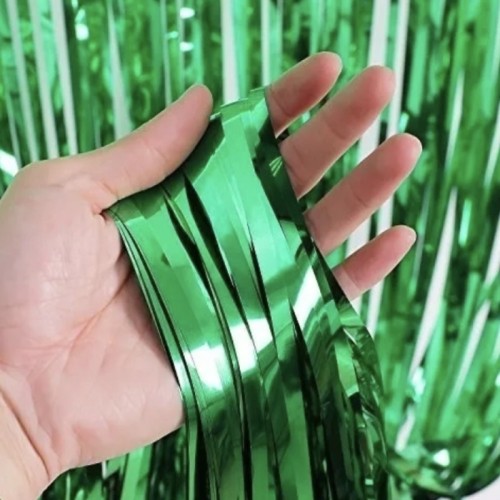 Cortina metalizada verde