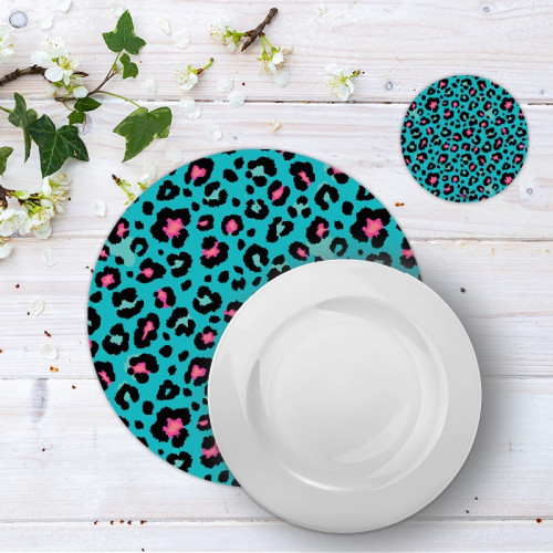 Plato de sitio y posa vaso animal print