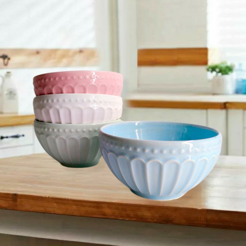 Bowls ceramica pastel relieve