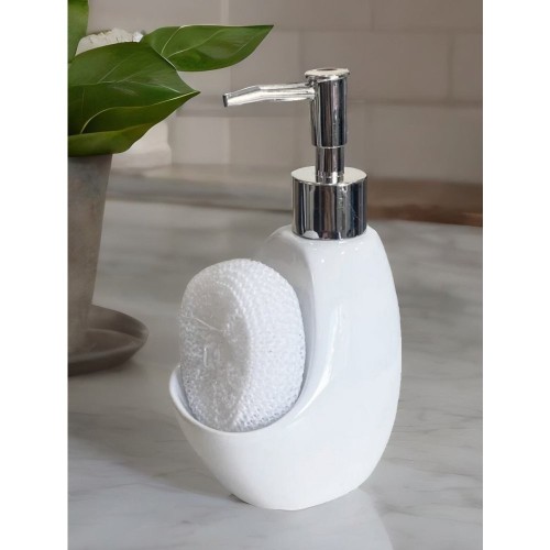 Dispenser detergente ceramica blanco