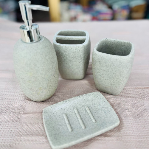 Set de baño x 4 simil piedra