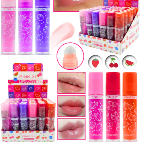 Brillo labial roll on frutas