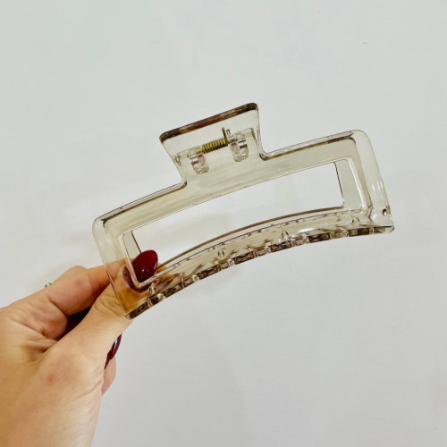 Broche para cabello rectangular beige