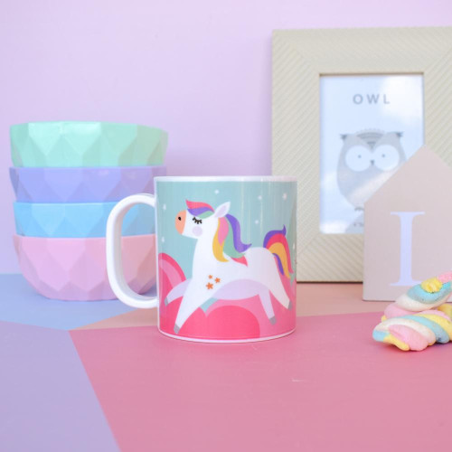 Taza melamina unicornio