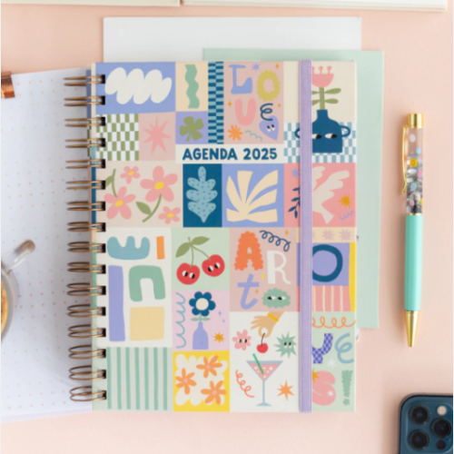 Agenda semana a la vista cherry pink