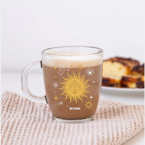 Taza de vidrio sol