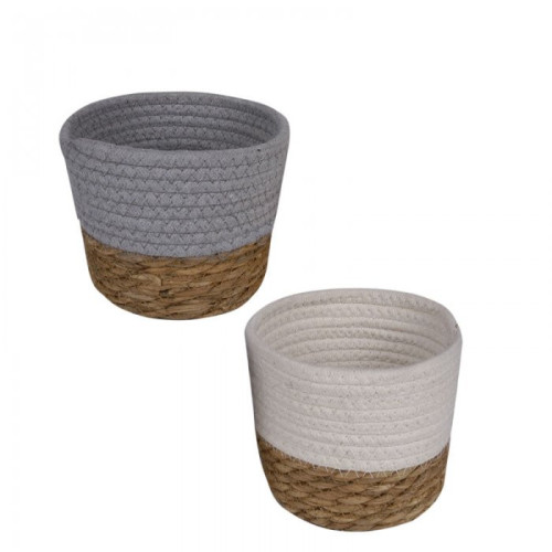 Cesta o panera mimbre y cordon