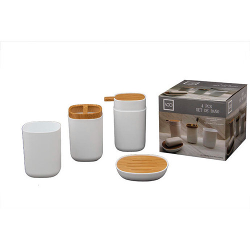 Set de baño x 4 blanco