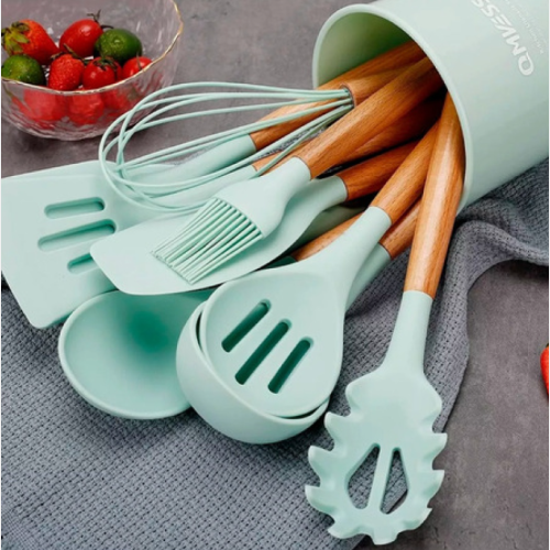 Set utensilios silicona x 12