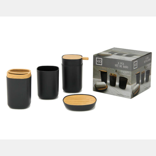 Set de baño x 4 negro