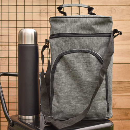Bolso matero gris y negro