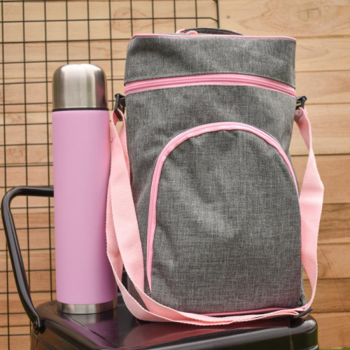 Bolsi matero gris y rosa