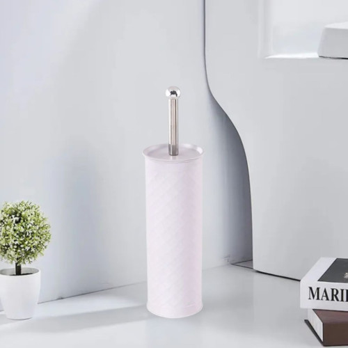 Escobita de baño acero blanca