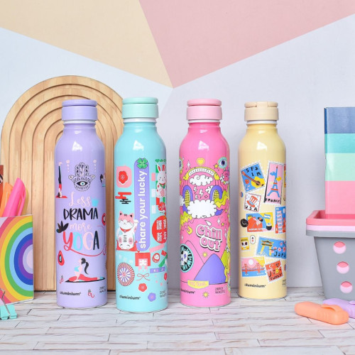 Botella aluminio estampada