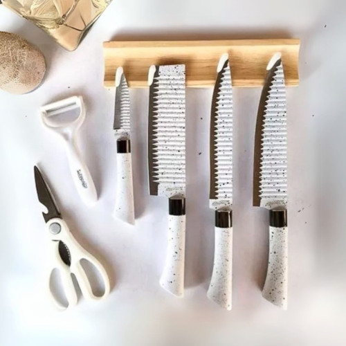 Set de cuchillos x 6 piezas blanco