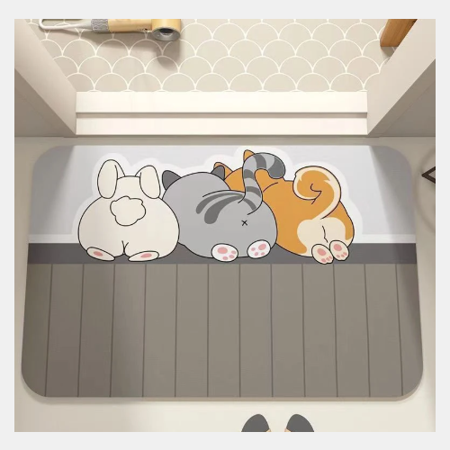 Alfombra de baño absorbente gatitos
