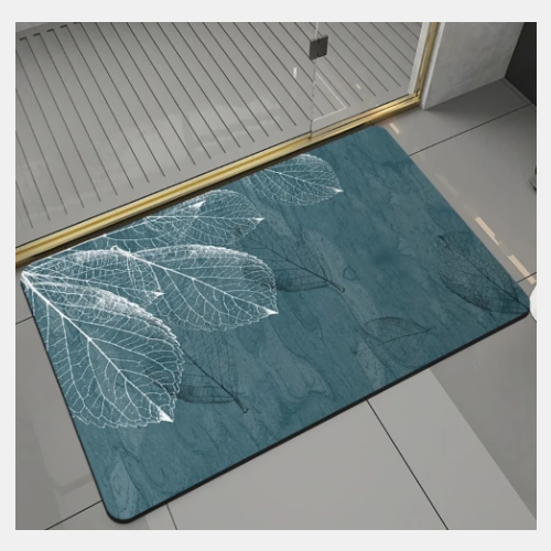 Alfombra de baño absorbente hojas