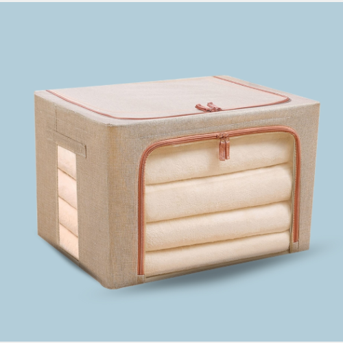 Caja de tela plegable con visor