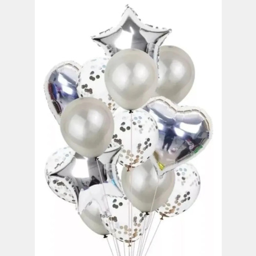 Arreglo globo plata x 14