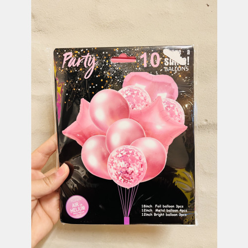 Arreglo de globos rosa x 10