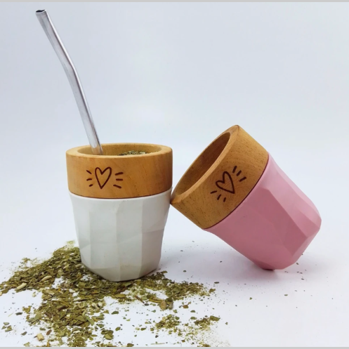 Mate madera y silicona