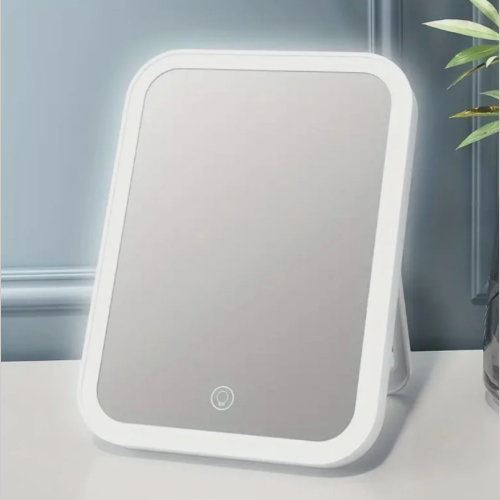 Espejo led con apoyo cuadrado recargable usb