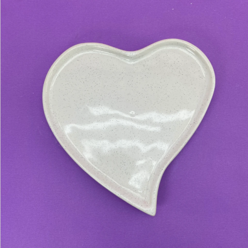 Bandeja ceramica corazon jaspeada