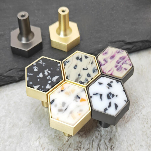 Tirador metal hexagonal
