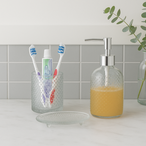 Set de baño x 3 vidrio