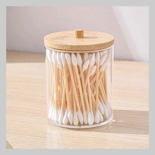 Organizador hisopos tapa bambu