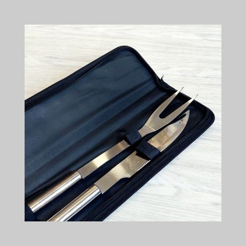 Set asado acero con estuche
