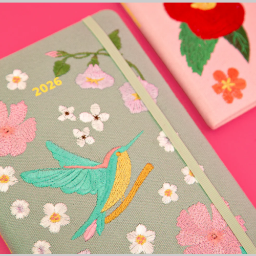 Agenda A5 bordada semana a la vista