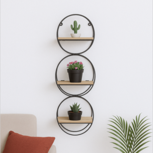 Estante flotante tres circulos