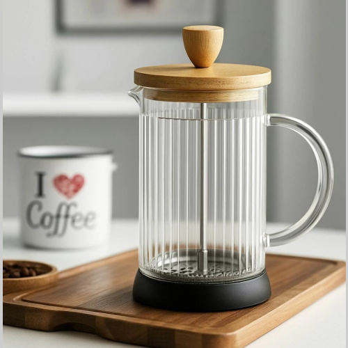 Cafetera vidrio con embolo