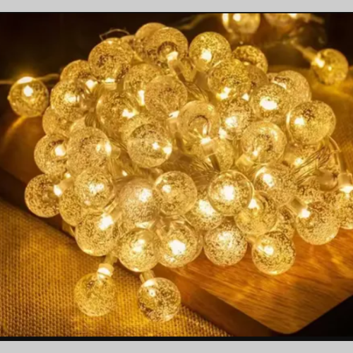 Guirnalda bolitas cristal calidas 5 metros enchufe