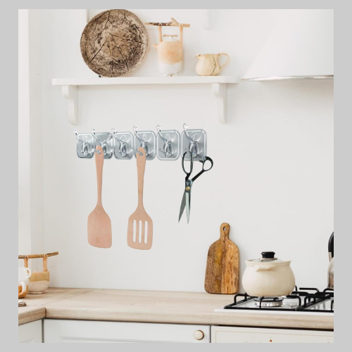 Ganchos adhesivos transparentes x 4