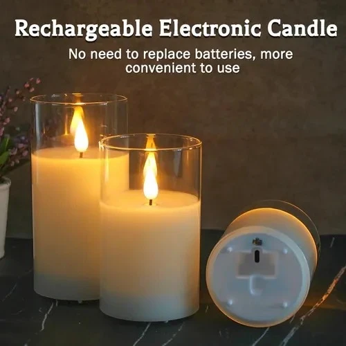 Vela led a pilas 10cm x 8cm