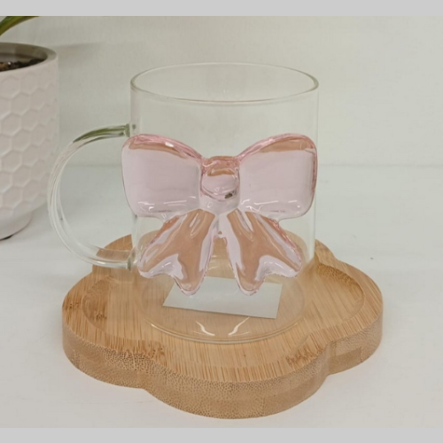Taza vidrio moño