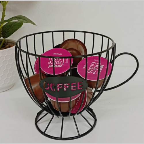 Porta capsulas de cafe taza metal