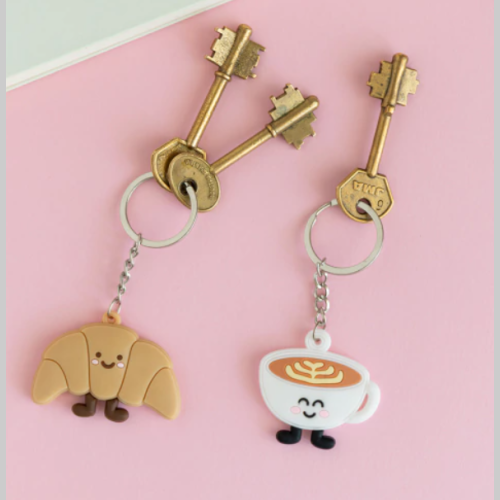 Set llaveros cafe y medialuna