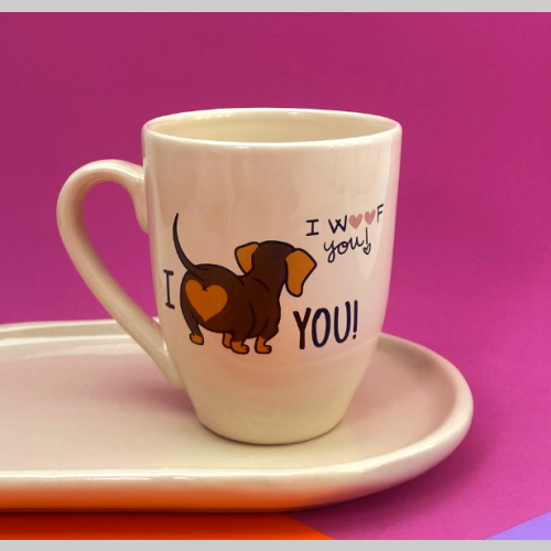 Taza ceramica salchicha