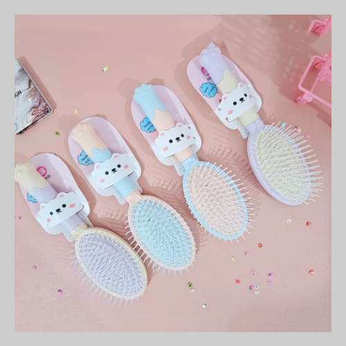 Cepillo de cabello huella pastel