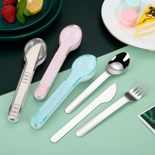 Set cubiertos acero x 3