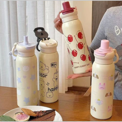 Termo botella acero happy 600ml