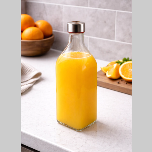 Botella de vidrio cuadrada 1L