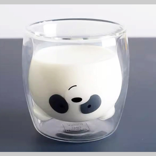 Vaso doble vidrio panda