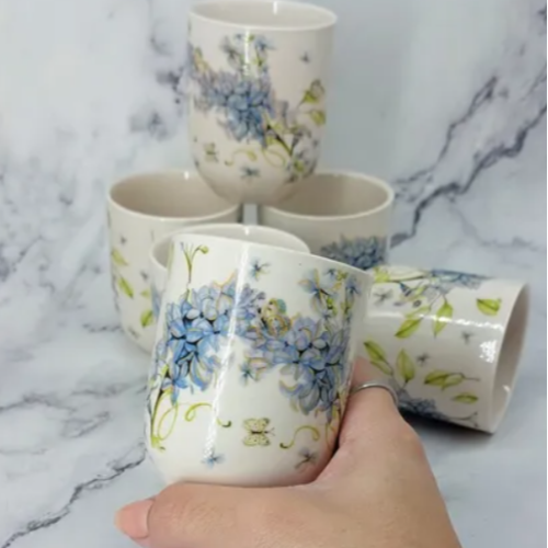 Pocillo estampado ceramica
