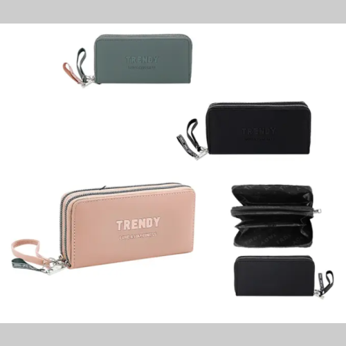 Billetera doble cierre trendy