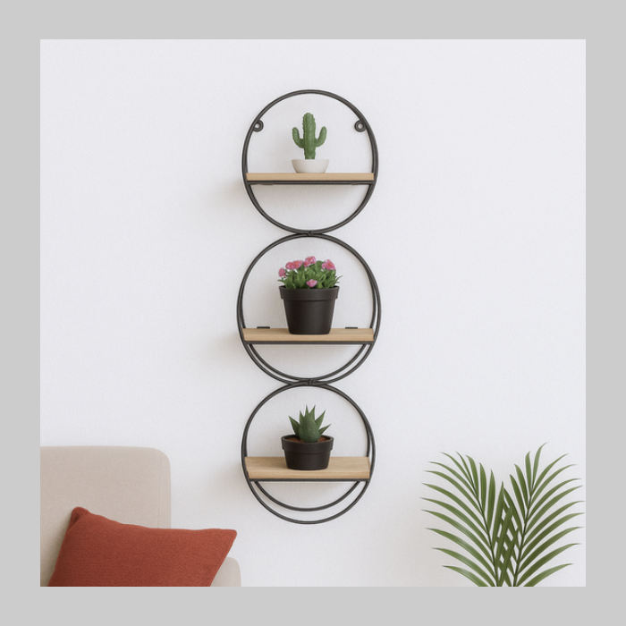 Estante flotante tres circulos